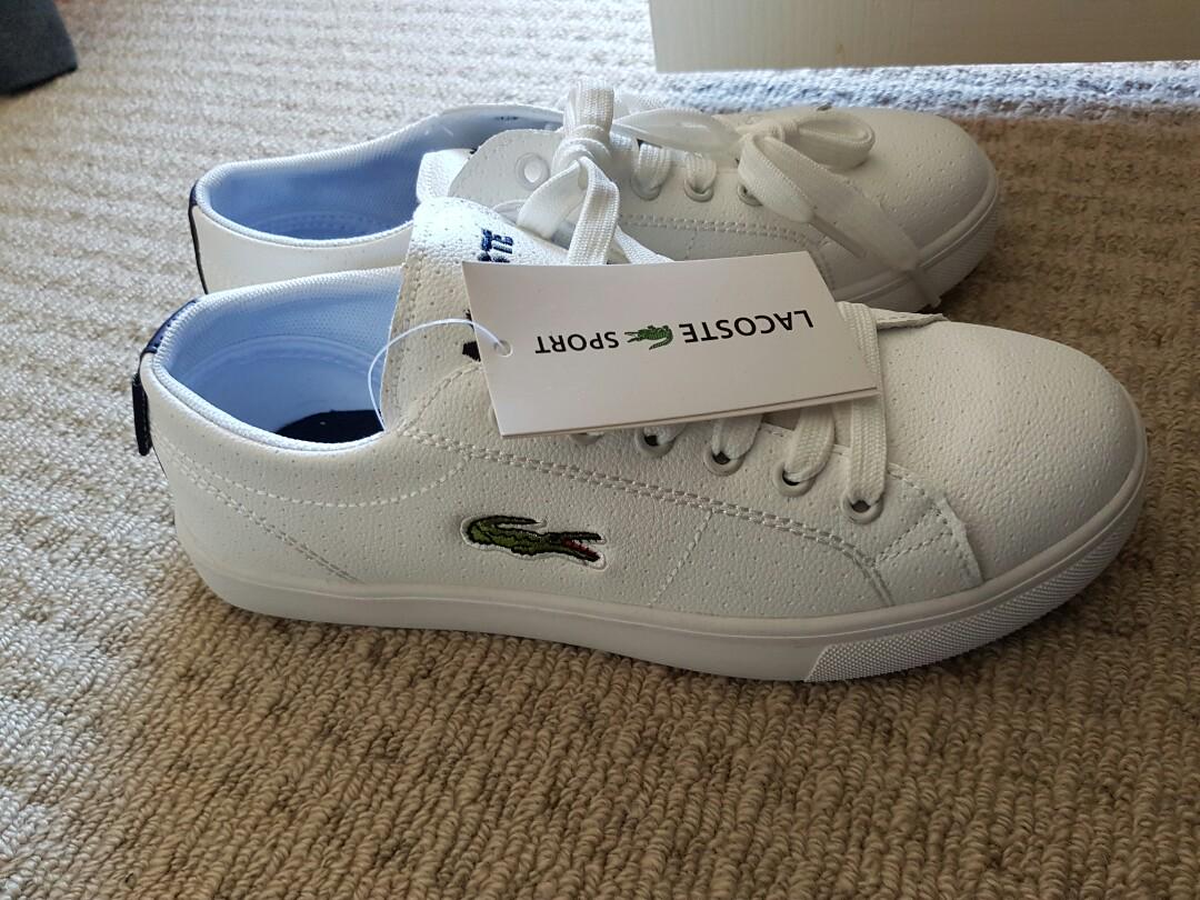 White Lacoste sneakers size 8 Women s Fashion Shoes on Carousell