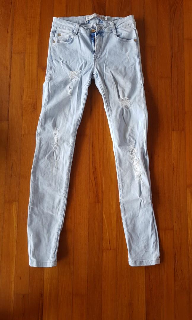 zara off white jeans