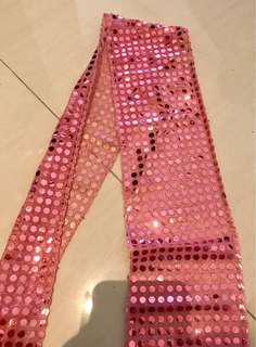 Pink sequence scarf
