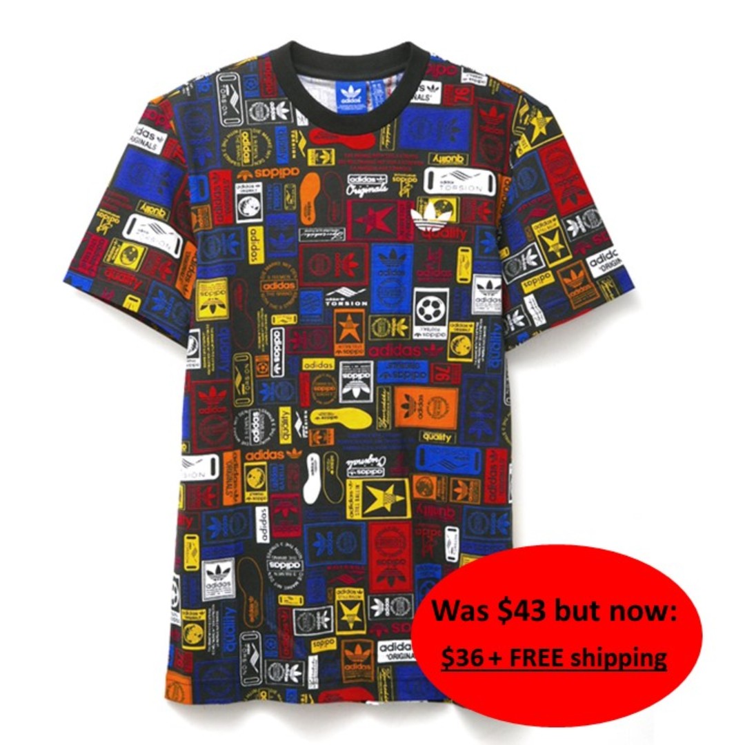 Adidas Originals Multi color Logo Tee Men s Fashion Tops Sets