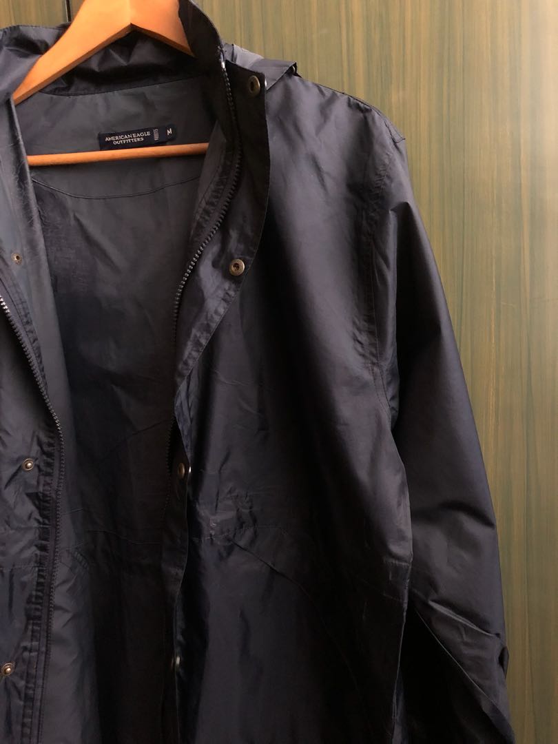 American Eagle Black Raincoat Style Coat Men s Men s Fashion