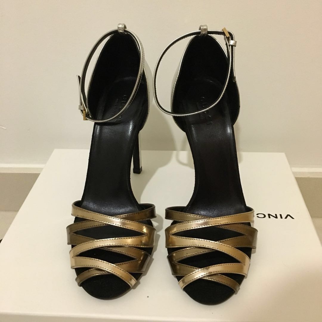 gucci metallic heels