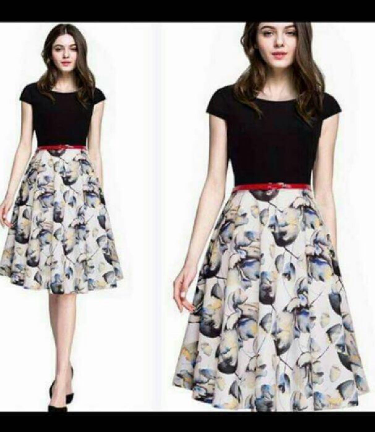 black dress with red belt