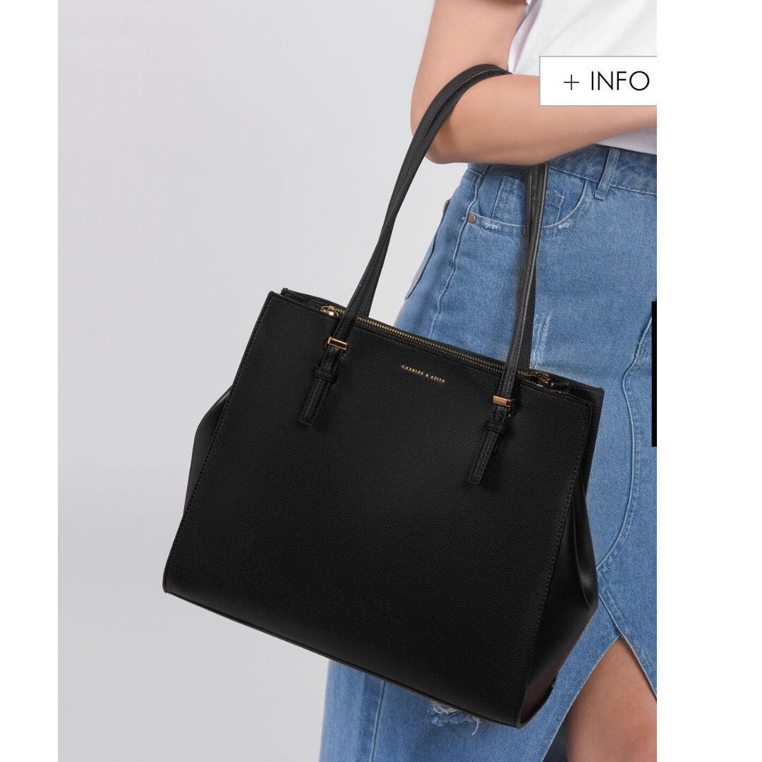 Charles and keith cheap structured tote bag