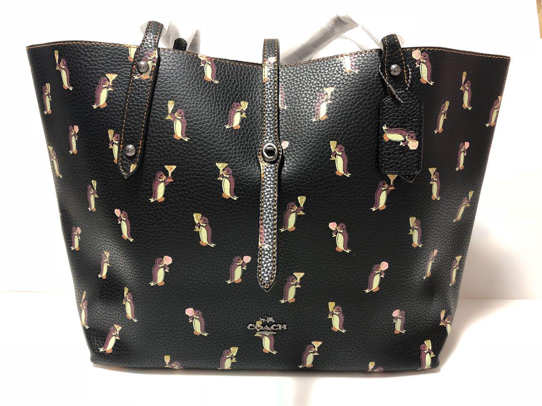 Coach leopard market tote top