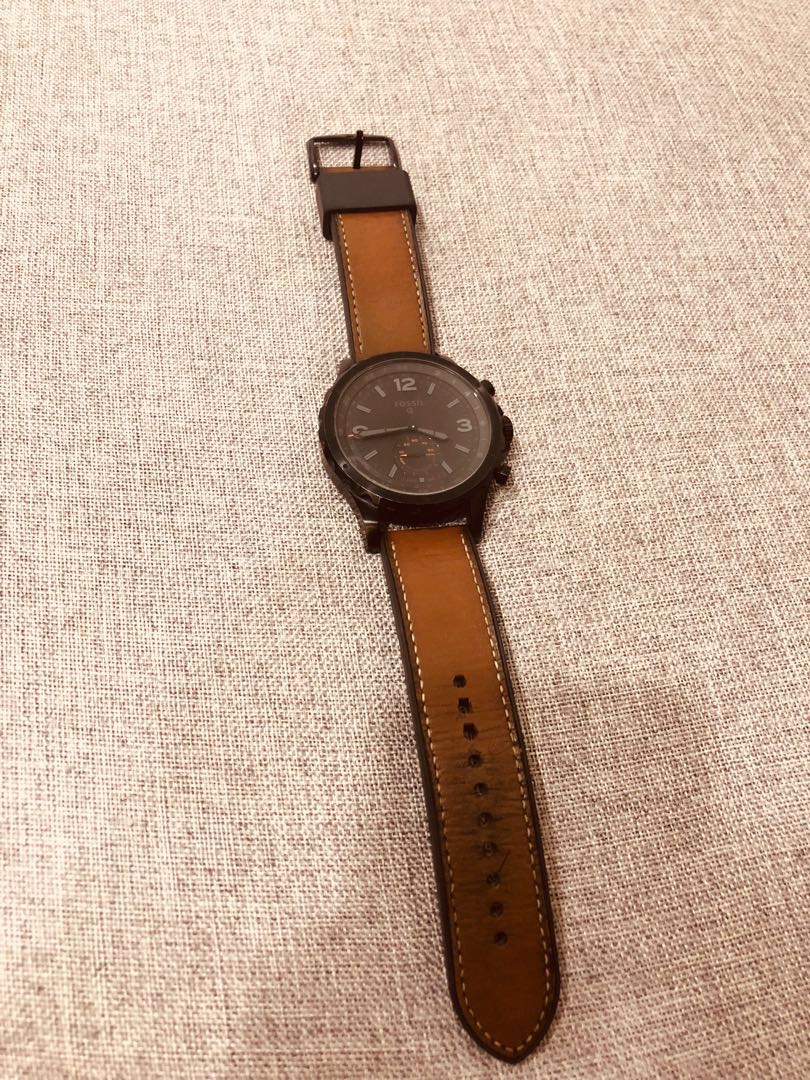 Fossil Q Hybrid Smartwatch Nate Dark Brown Leather Men s