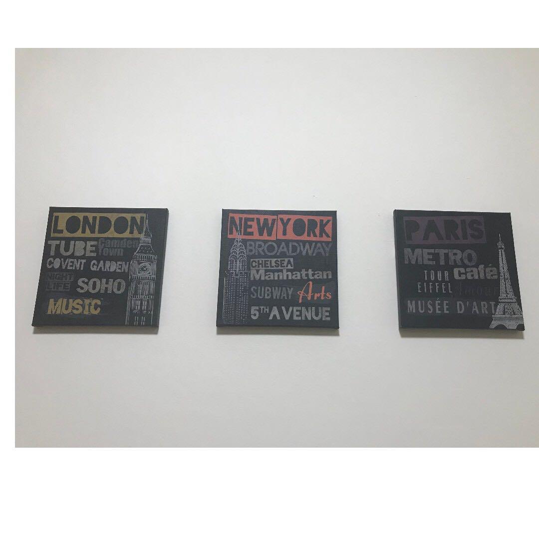 Ikea New York Paris And London Canvas Prints Furniture Home Decor Others On Carousell