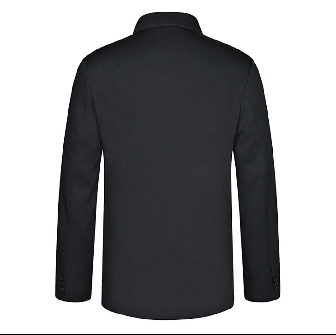 Men mandarin collar jacket black oriental style, Men's Fashion, Coats