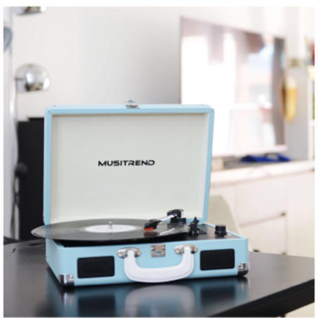 MUSITREND Record Player Portable Suitcase 3 Speed Stereo Turntable