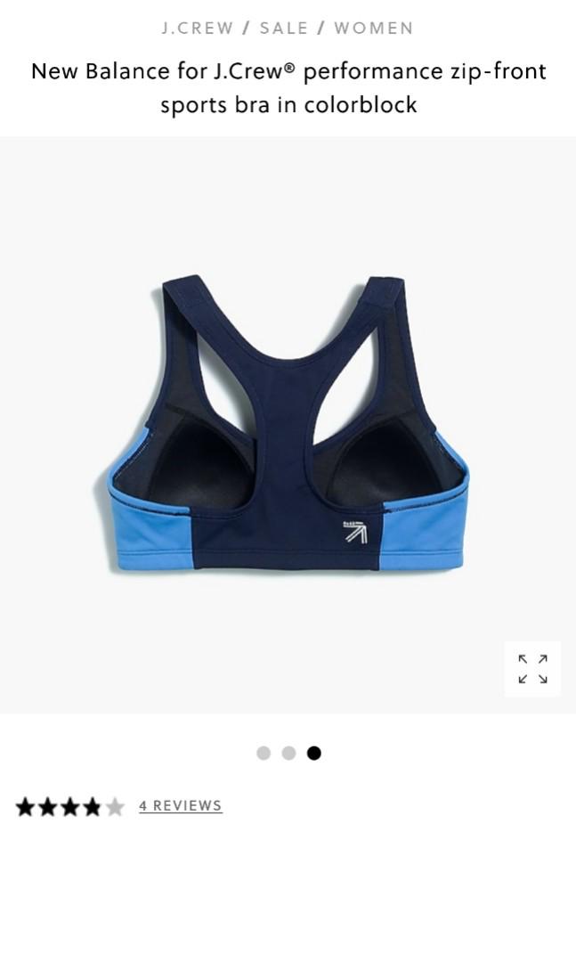 New Balance x J.Crew Zip Front Sports Bra in Navy Colourblock Men s Fashion Activewear on Carousell