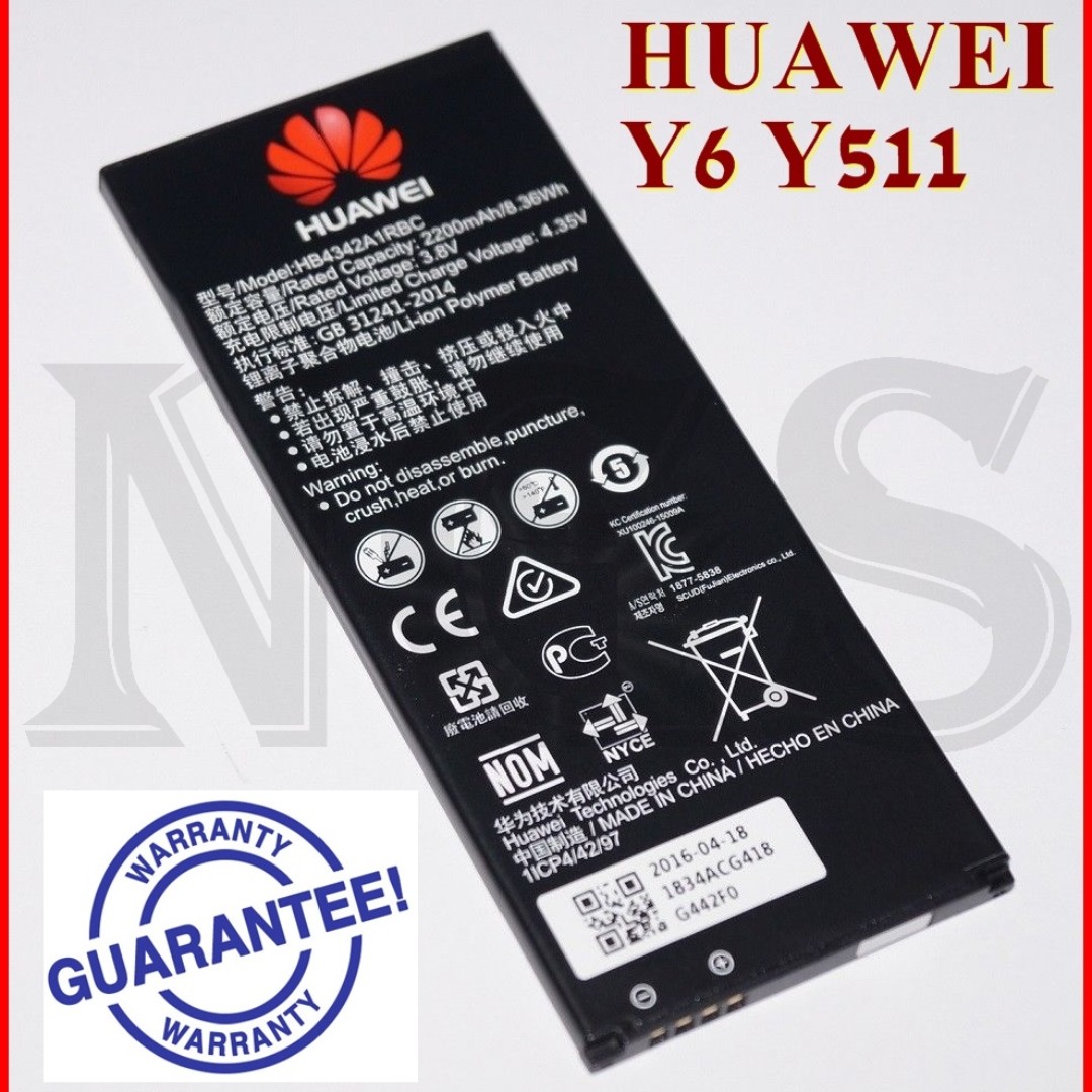 original huawei y6 y511 honor 4a 2017 manufactured battery hb4342a1rbc 2200mah