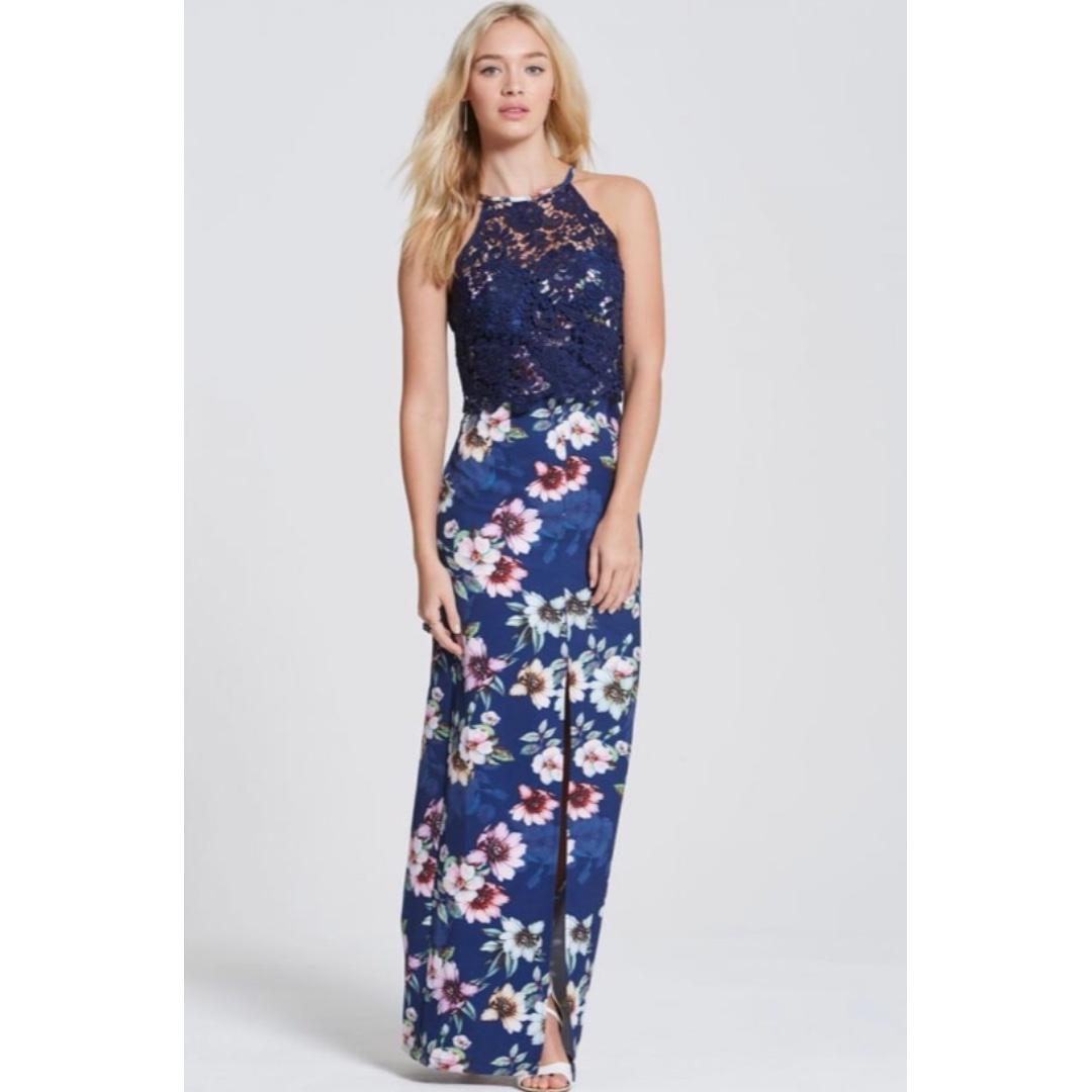 Paper Dolls Navy Floral Bloom Print Maxi Dress Women S Fashion