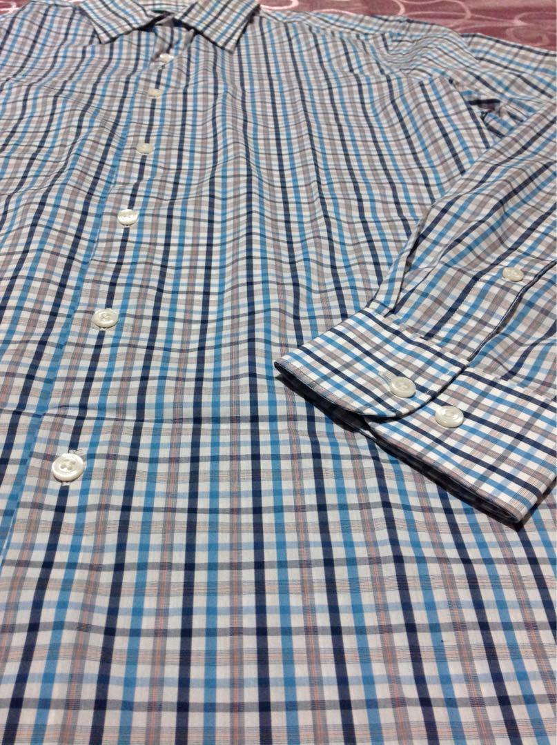 Perry Ellis long sleeve polo/formal shirt for men, Men's Fashion, Tops ...