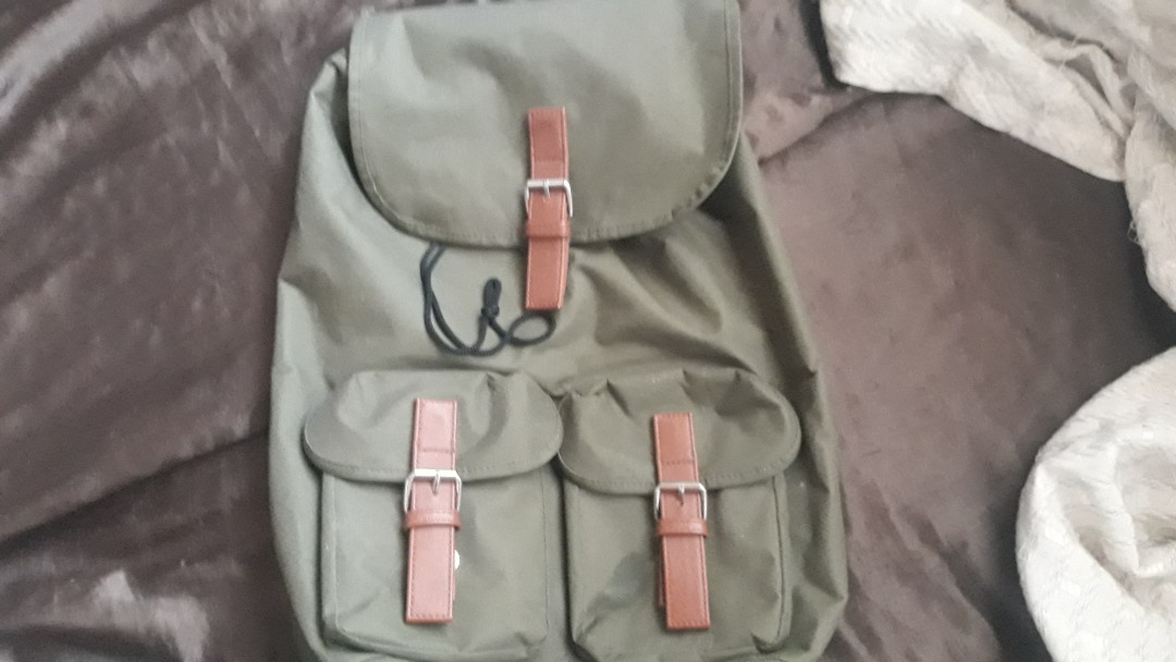 PRIMARK ARMY GREEN BACKPACK Men s Fashion Watches Accessories