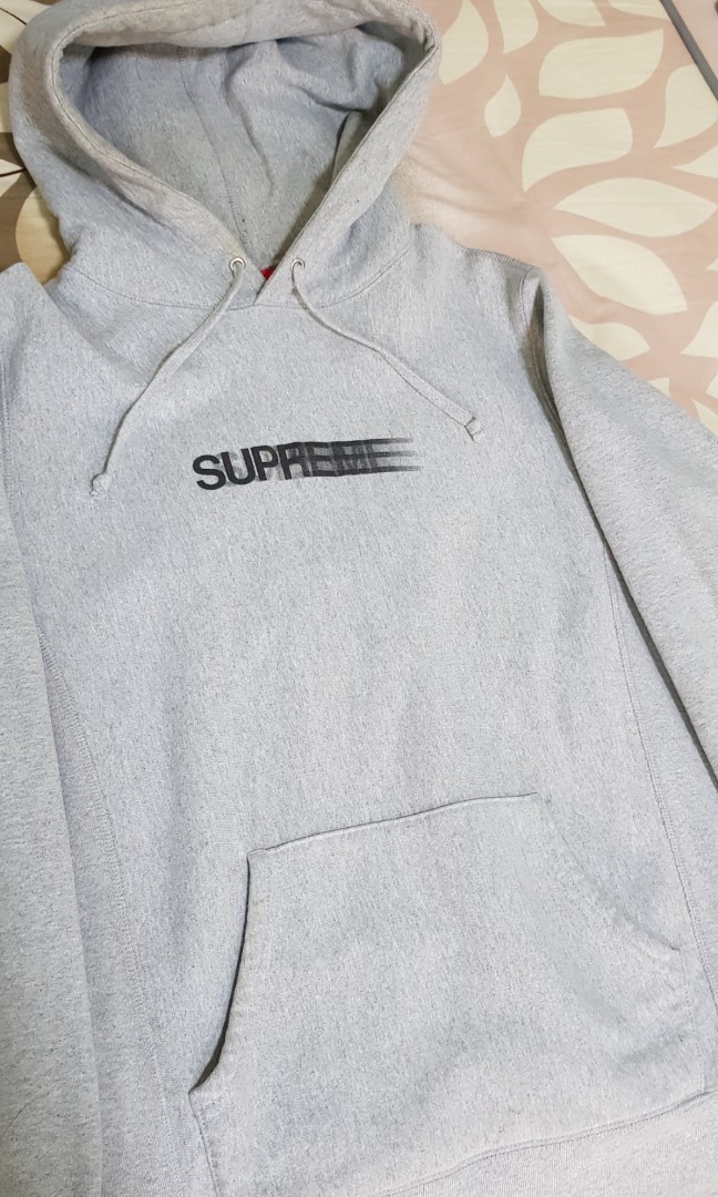 supreme motion logo hoodie grey