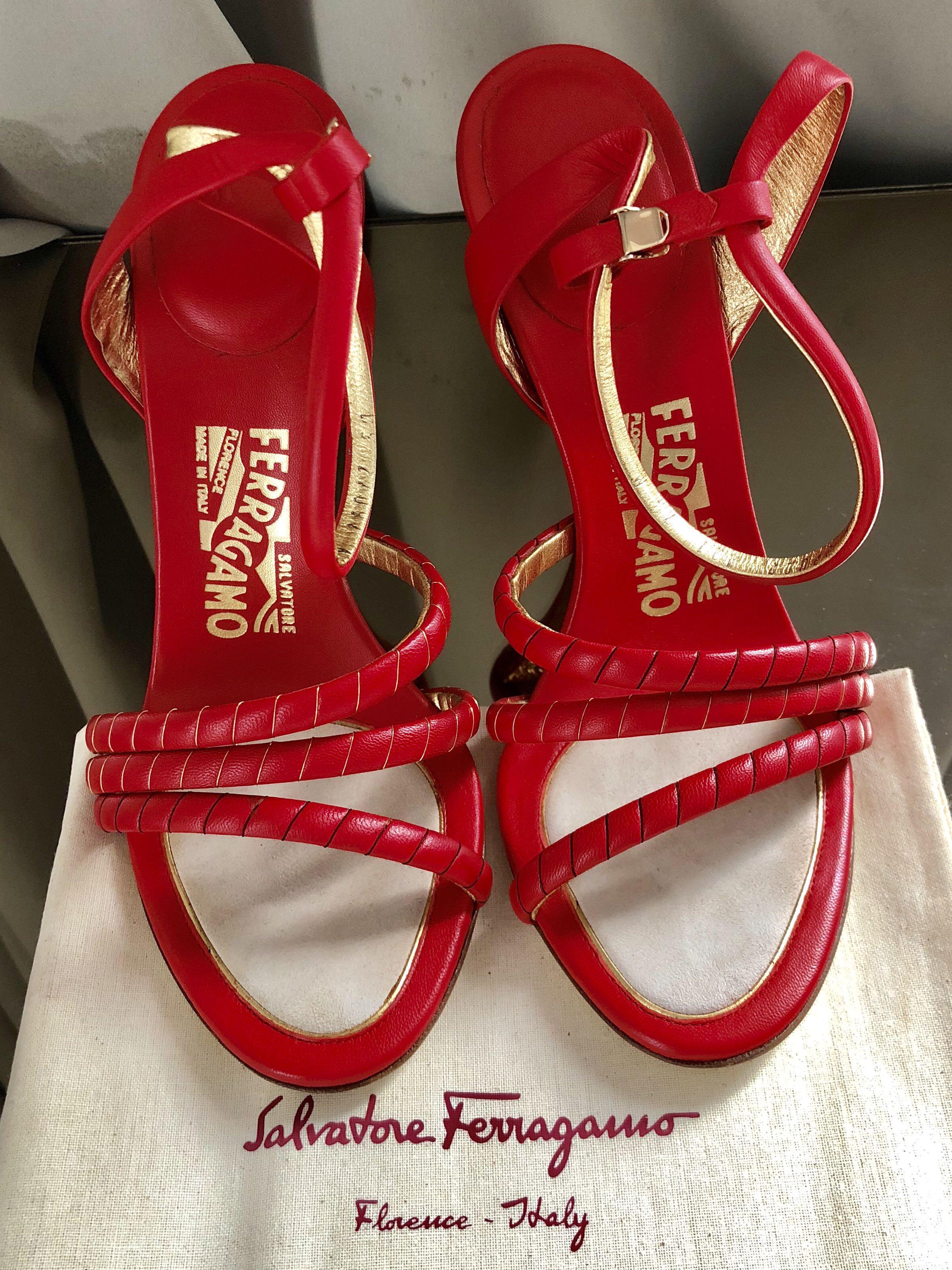 Red best sale gold shoes