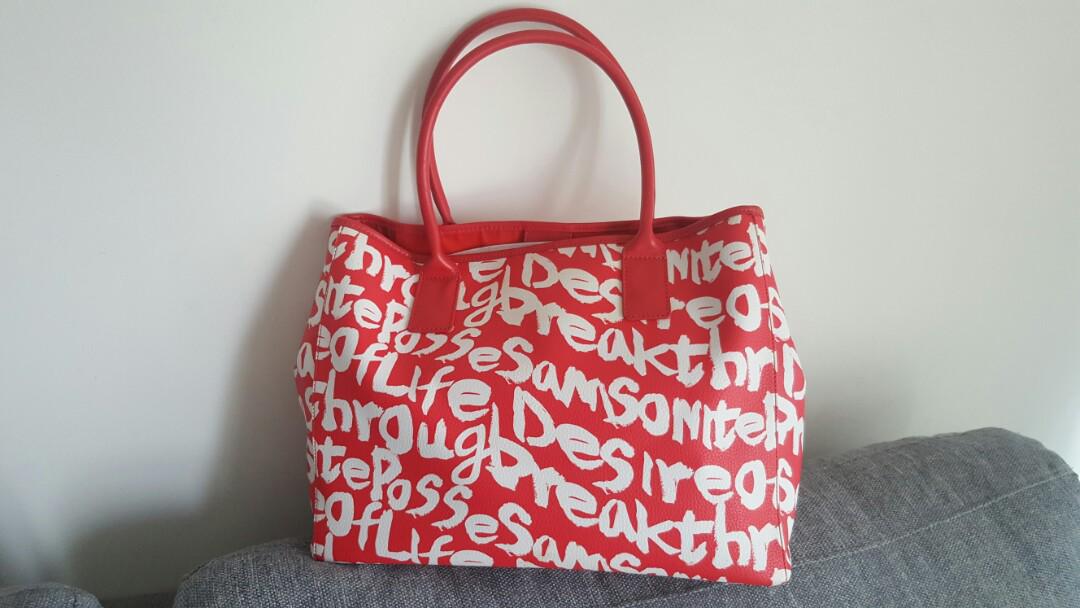 samsonite red tote bag