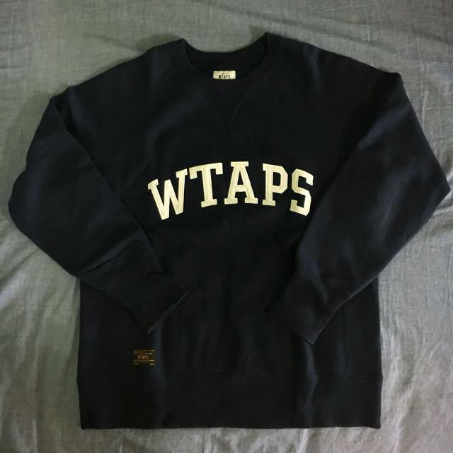 Wtaps Design Crew Neck 01 15AW NAVY M sweater, 女裝, 上衣, T-shirt