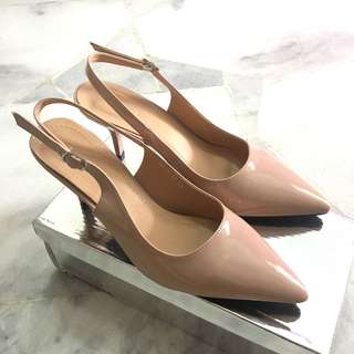 Nude pink high heels