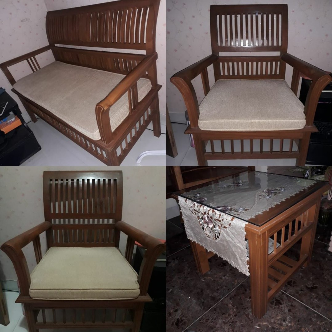 Kursi Kayu Jati 1 Set Perabotan Rumah Di Carousell