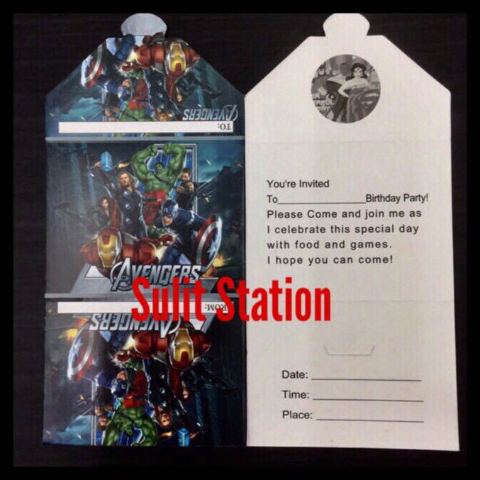 Avengers Party Invitation Card Babies Kids Toys Walkers On Carousell