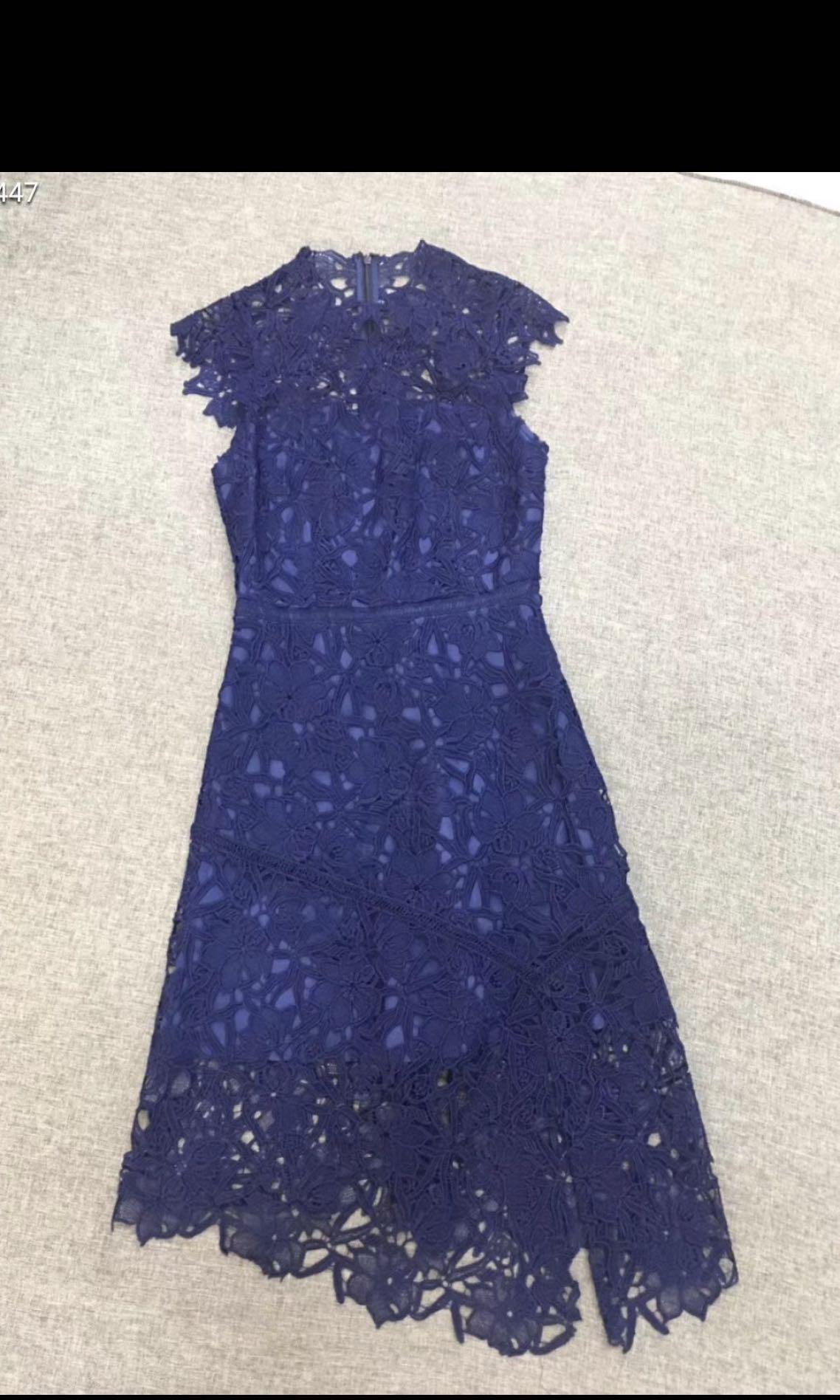 BNWT Authentic Blue Reiss Lace Dress, Women's Fashion, Tops, Sleeveless on  Carousell