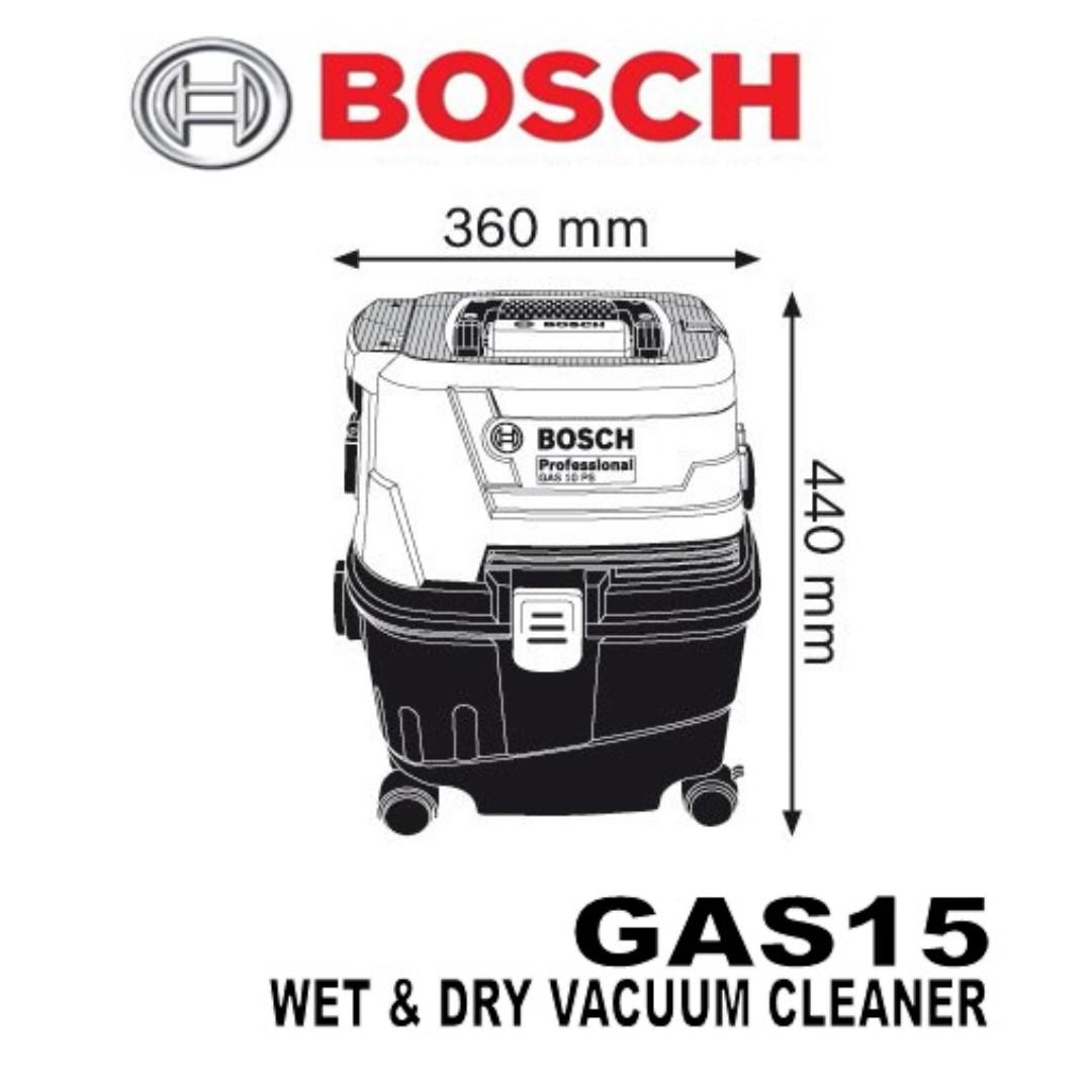 BOSCH Wet & Dry Vacuum Cleaner (GAS 15), TV & Home Appliances, Vacuum