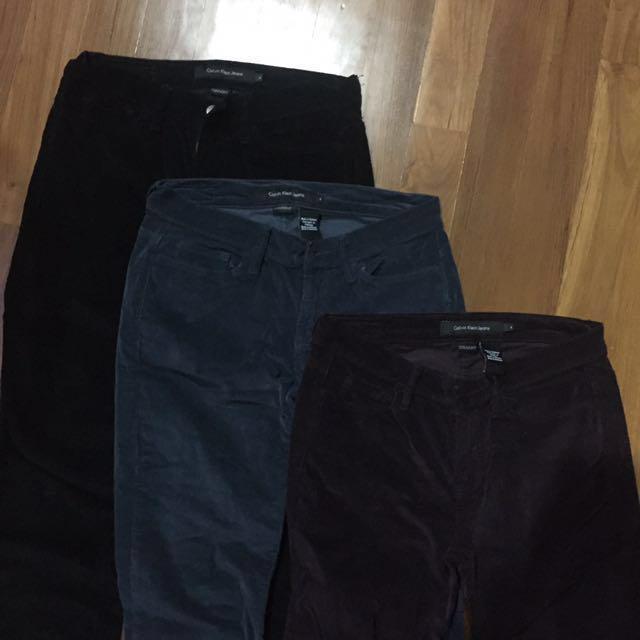 calvin klein velvet pants