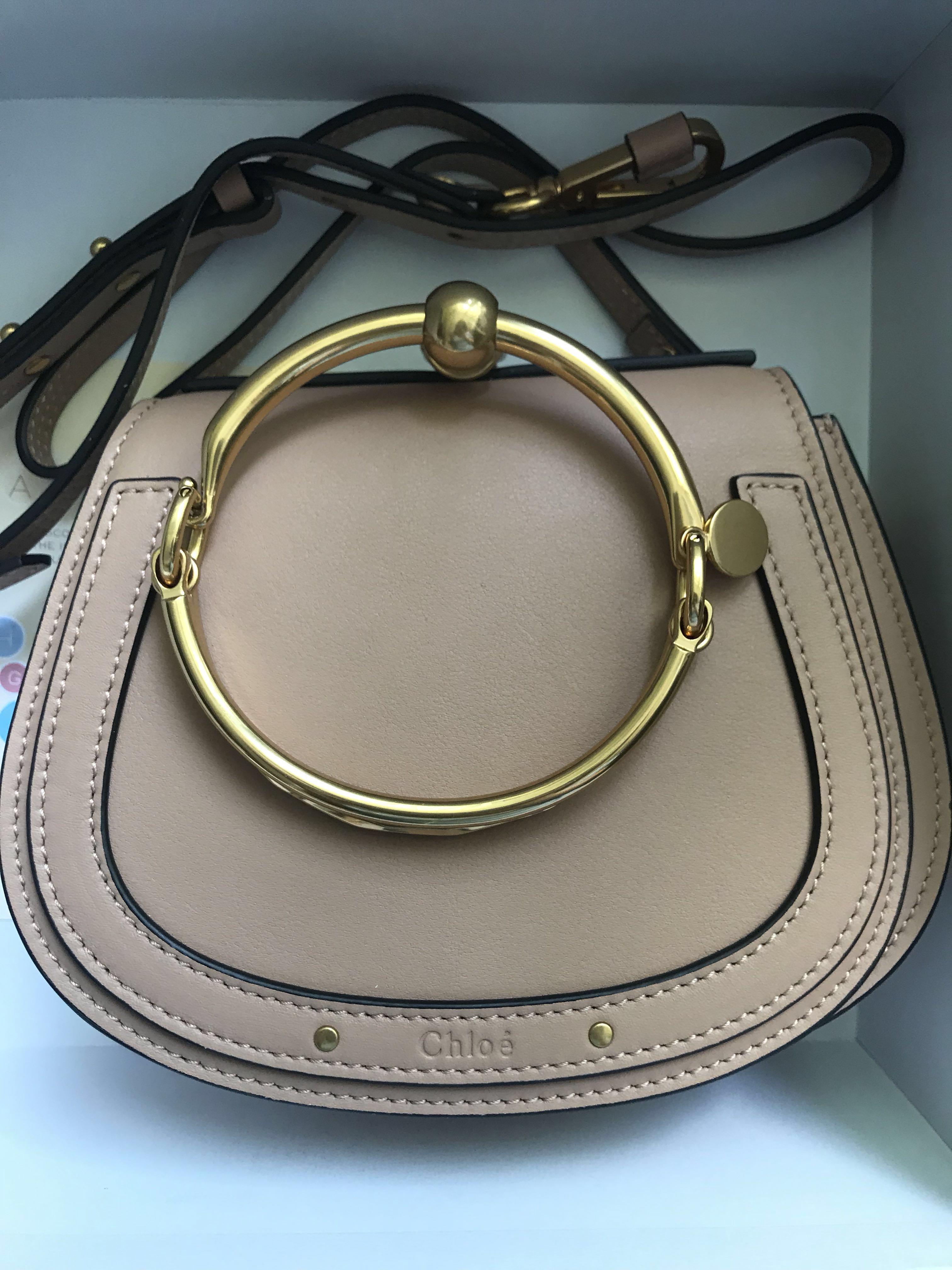 Chloe small nile discount bracelet bag biscotti beige
