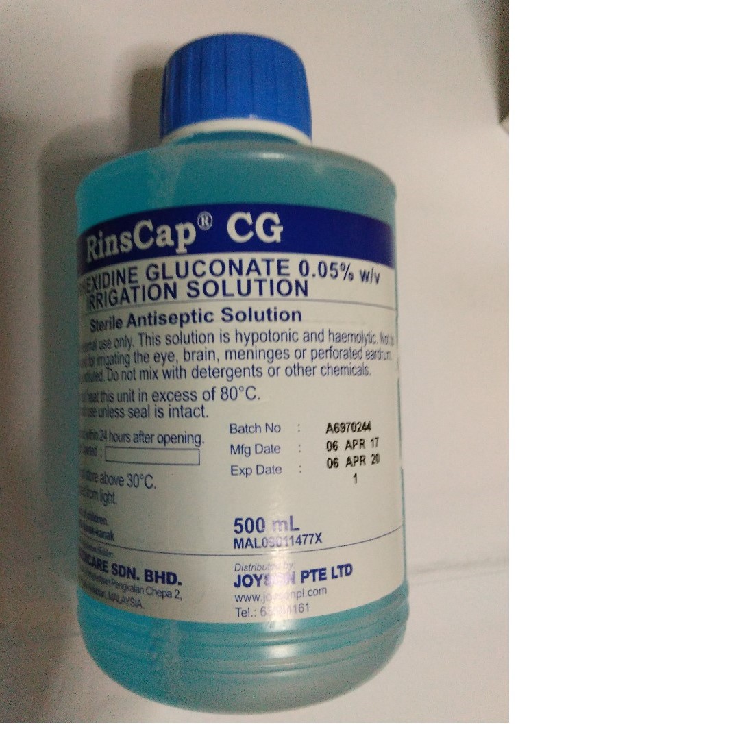 Chlorhexidine gluconate 0 05 w v irrigation solution 2 bottles unused