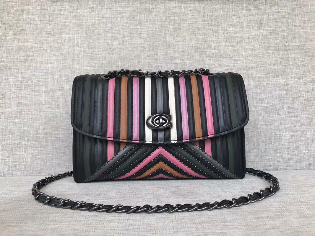 Coach parker with colorblock quilting and rivets hotsell