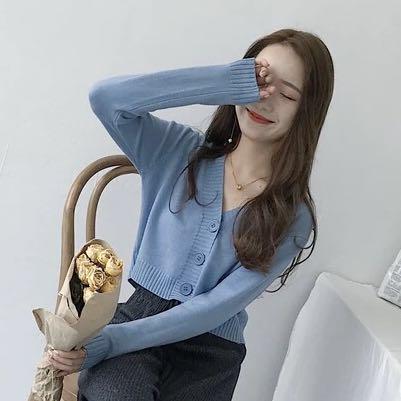 blue cardigan top