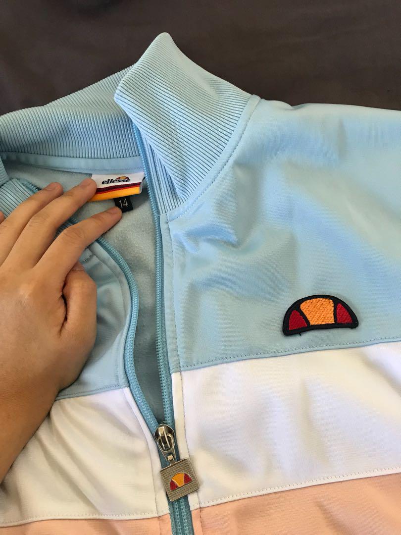 Ellesse pastel baby blue tracksuit windbreaker Jacket Women s Fashion Coats Jackets and Outerwear on Carousell