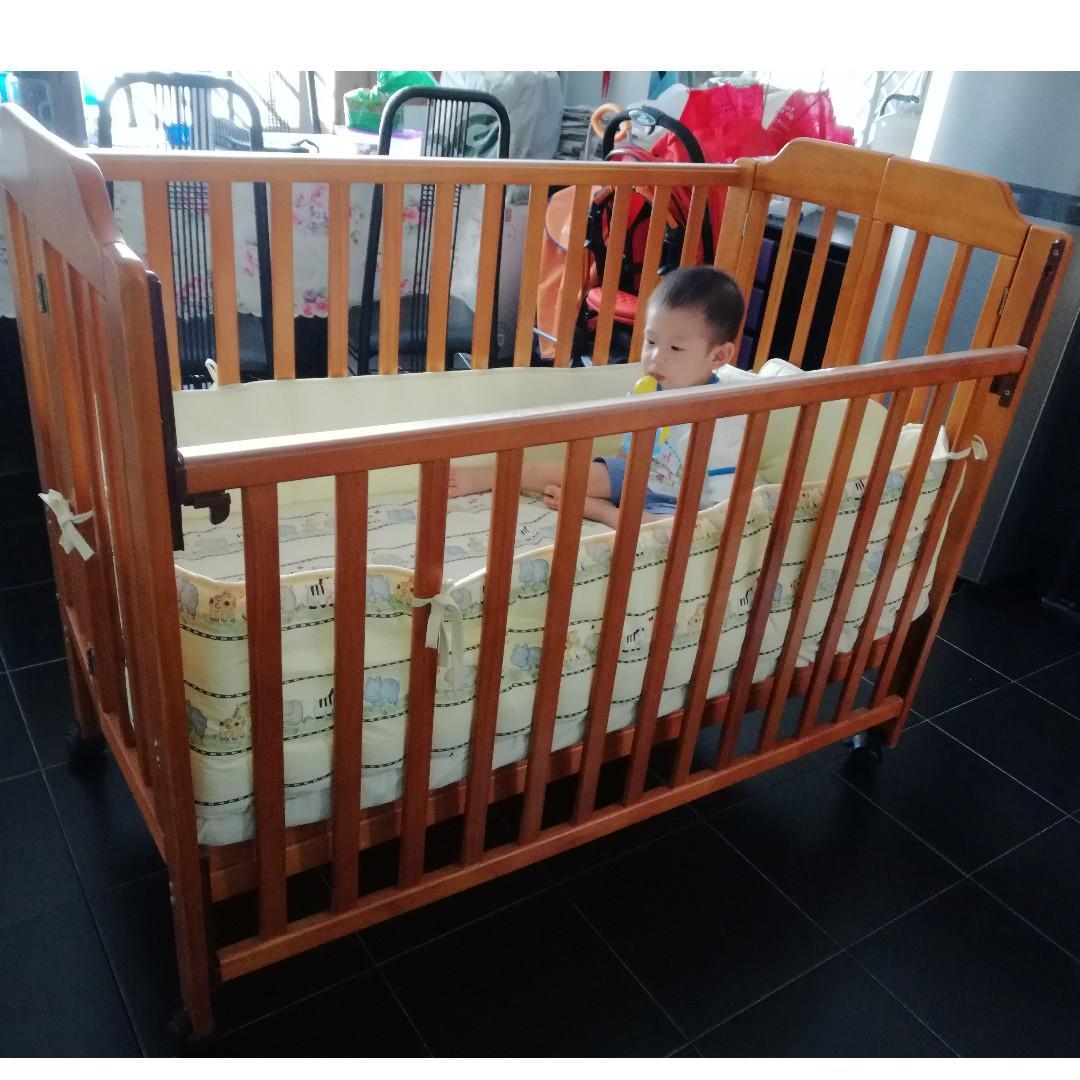 Foldable Baby Cot Bed With Mattress For Sale At 150 Babies Kids Cots Cribs On Carousell