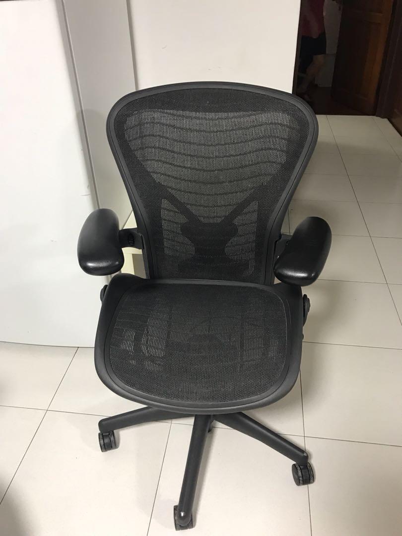 Herman miller aeron chair posturefit model Furniture Home Living Furniture Chairs on Carousell