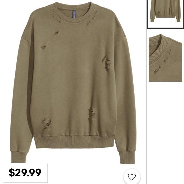 H&m trashed sweatshirt outlet