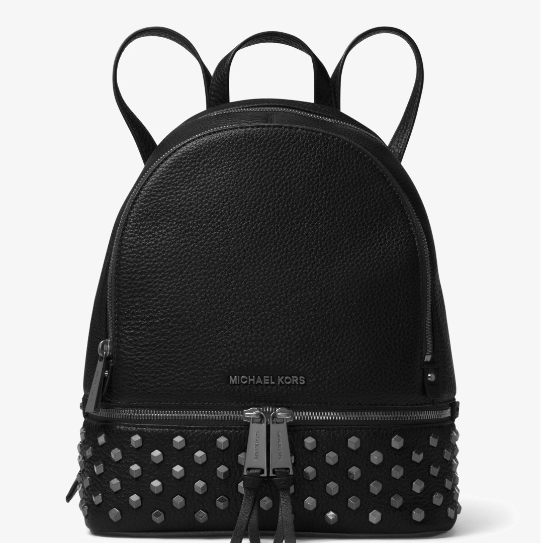 michael kors black studded backpack