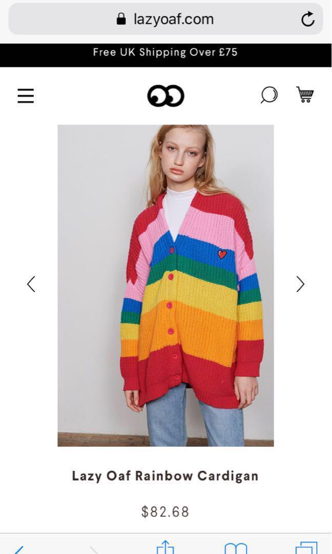 LAZY OAF rainbow cardigan Women s Fashion Coats Jackets and Outerwear on Carousell