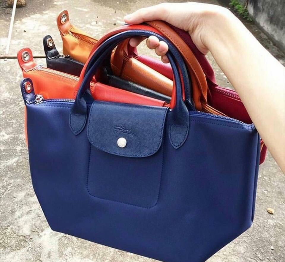 longchamp le pliage medium navy