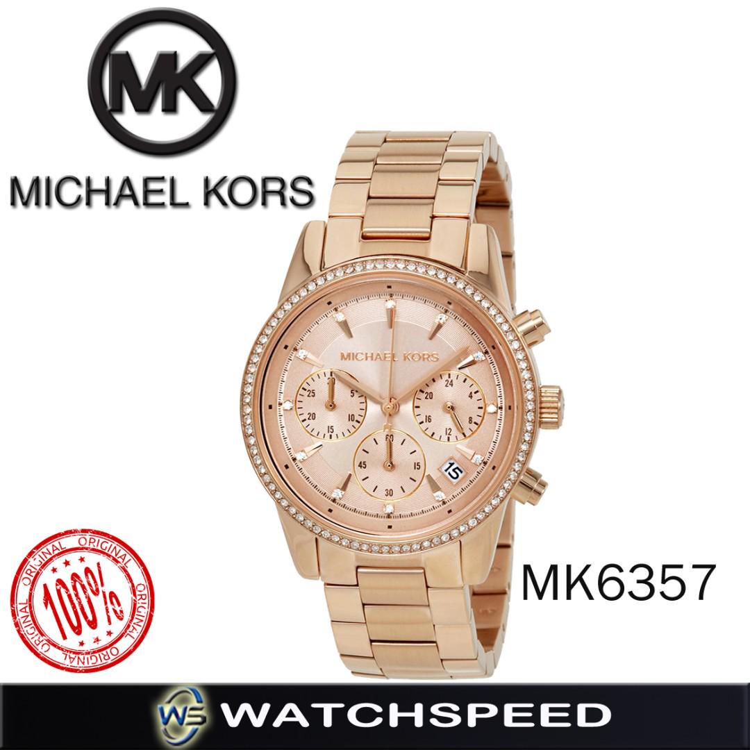 ladies michael kors ritz chronograph watch mk6357