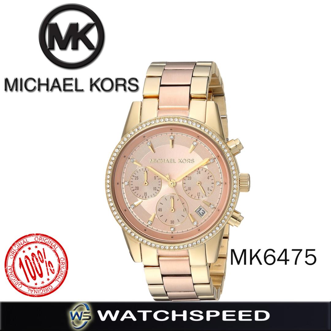 michael kors ritz rose gold tone chronograph ladies watch