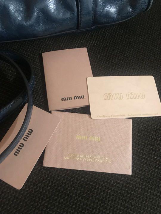 Auth MIU MIU Logo Leather 2 Way Bag Hand Bag NERO Black RN0893