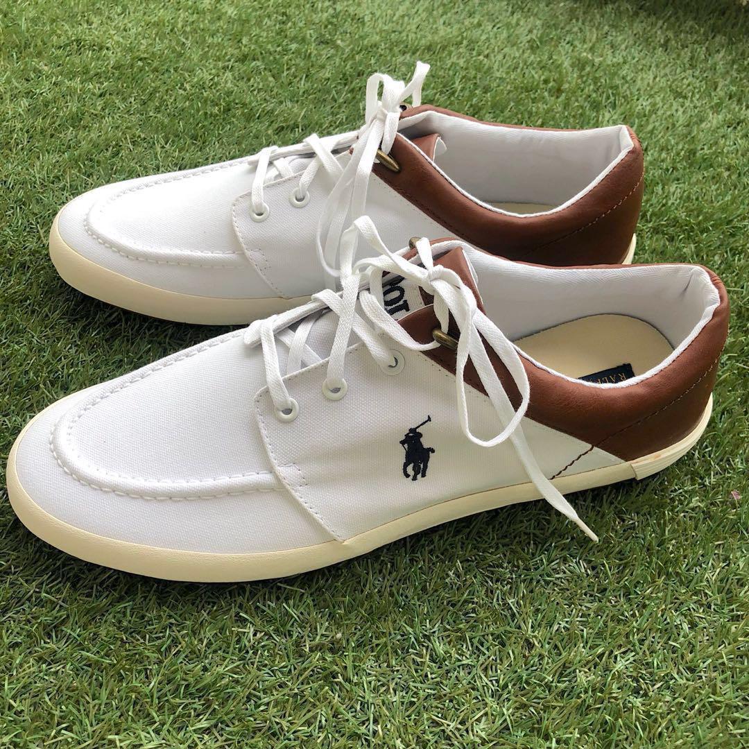 Polo Ralph Lauren Tan White Canvas