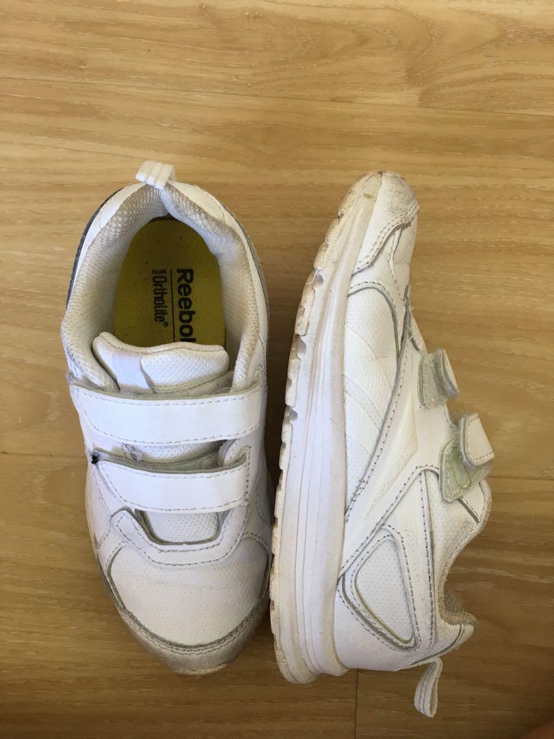 white and tan reebok