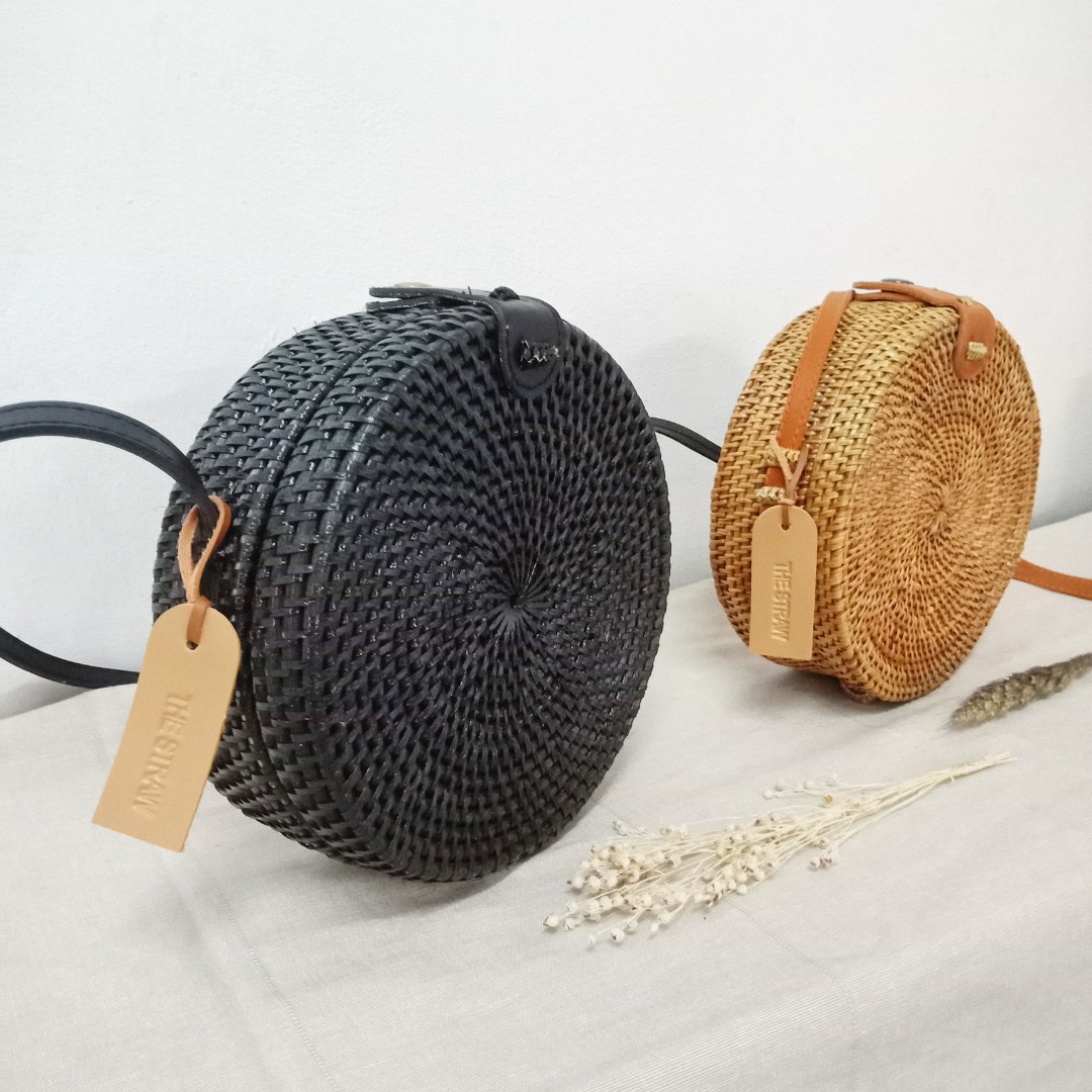 rattan bag black