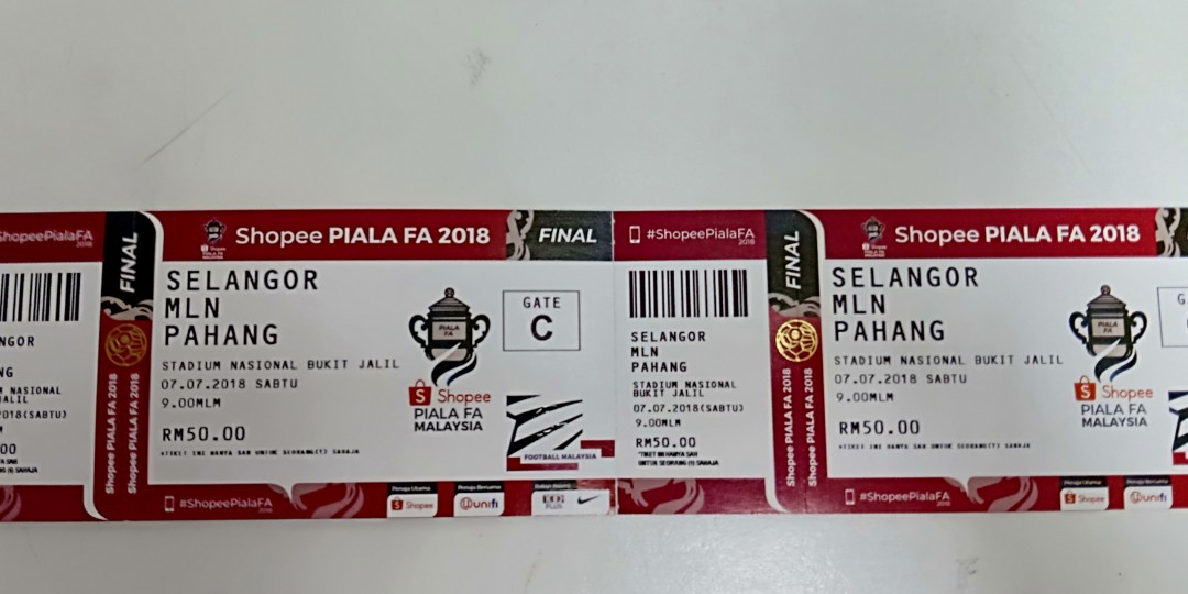 Tiket Final Piala Fa 2018 Tickets Vouchers Event Tickets On Carousell