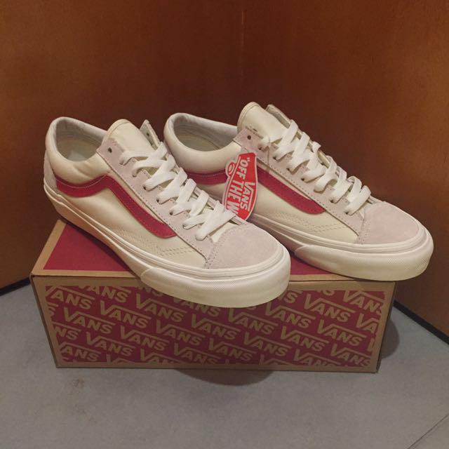 vans white with red stripe