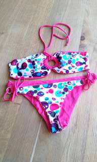 Calzedonia reversible bikini bright pink/bubbles pattern - brand new