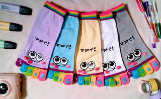 [#15] Colorful Happy Toe Socks