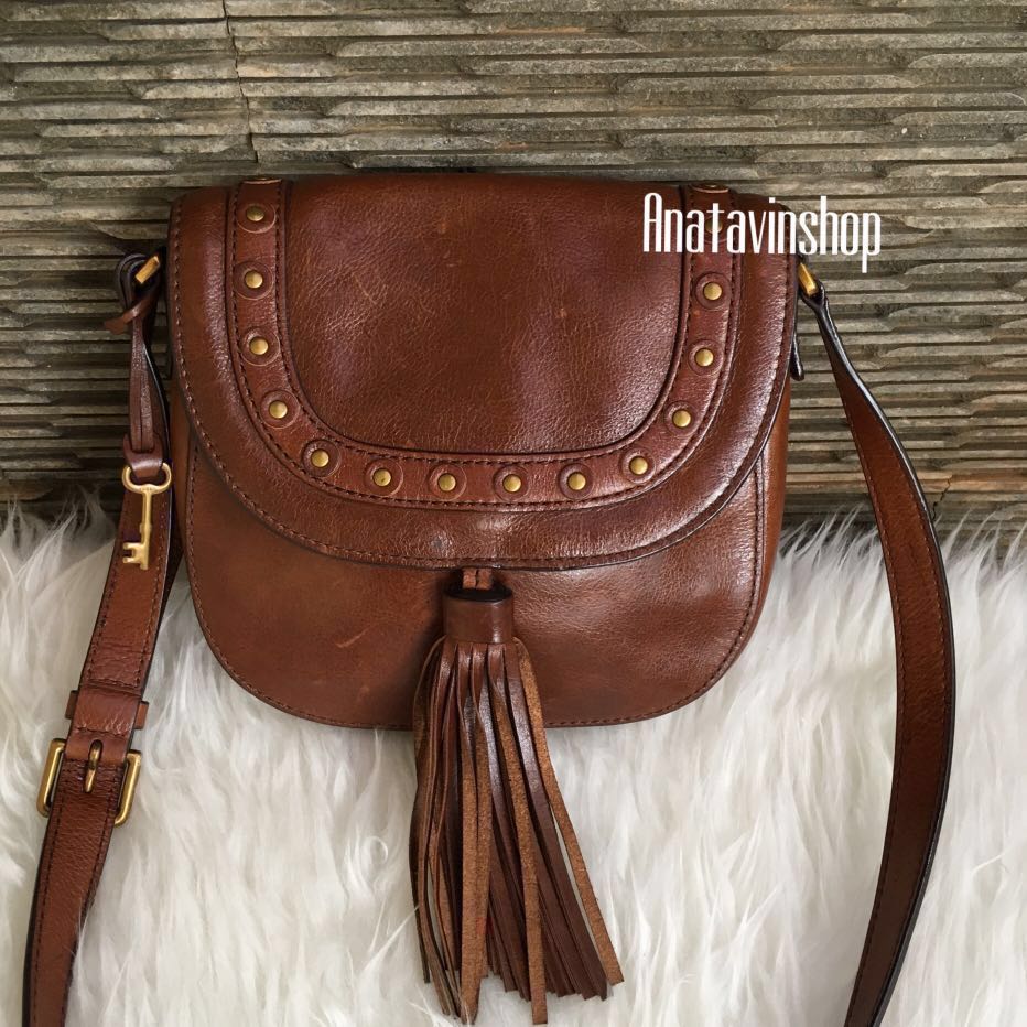 Fossil emi tassel saddle bag sale